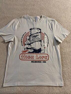 Miller High Life Graphic Short Sleeve Tee - Cream Medium
